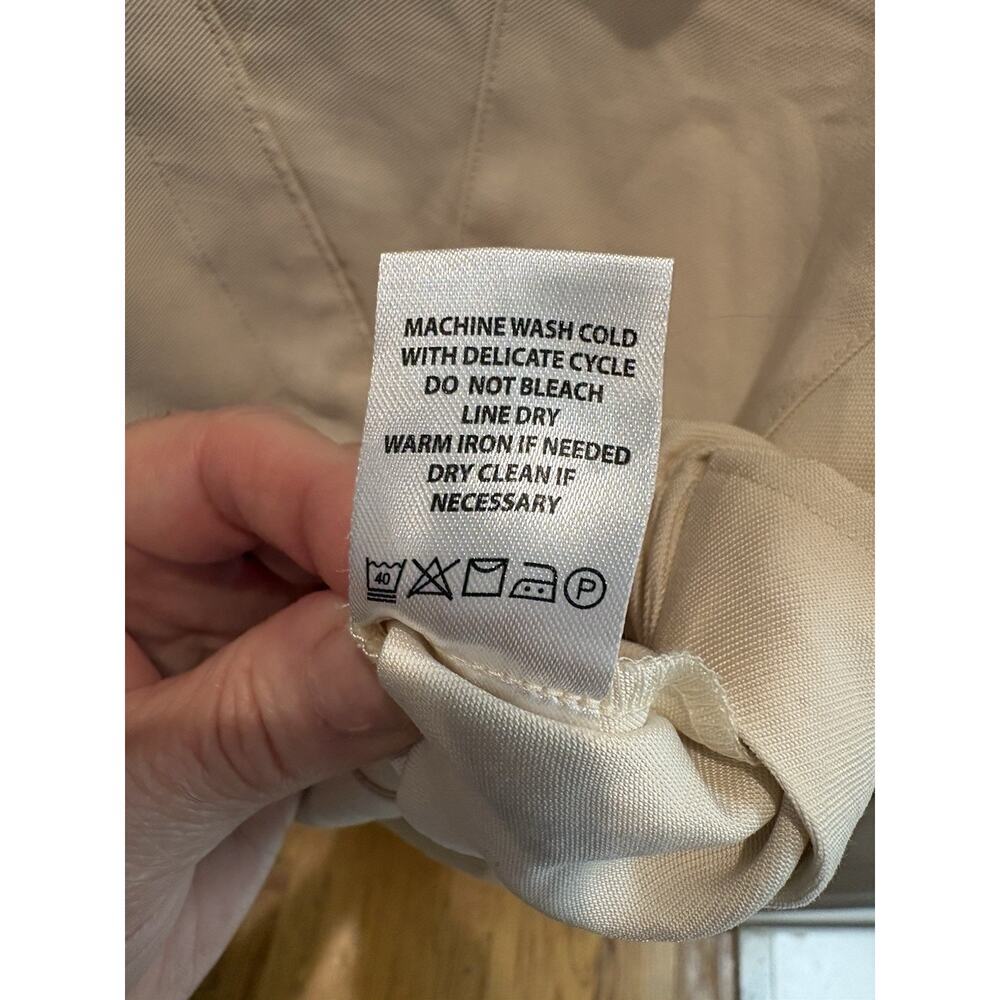 Spartina 449 Stevie Blouse XS Alabaster White Faux Wrap Collared Minimalist Chic - Picture 5 of 9